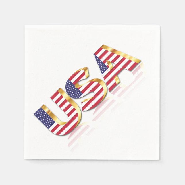 Patriotic USA Flag Napkins (Front)