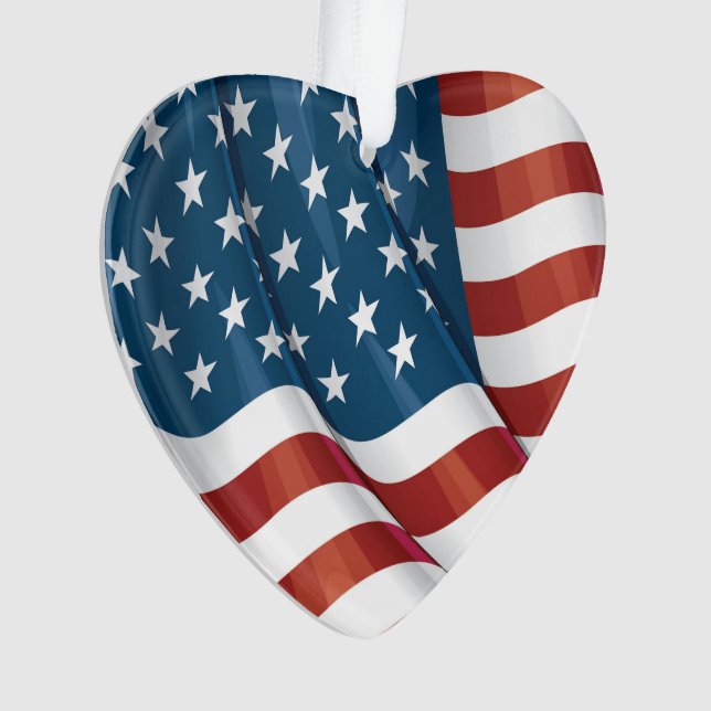 Patriotic USA Flag Ornament (Front)