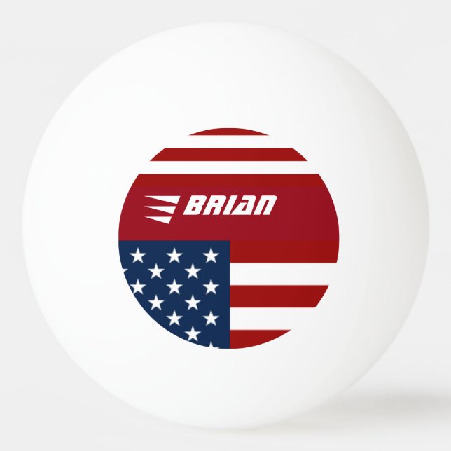 patriotic USA flag personalized Ping Pong Ball (Front)