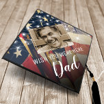 Patriotic USA Flag Photo Tribute Graduation Cap Topper<br><div class="desc">Patriotic in memory of graduation cap topper featuring the usa flag,  string lights,  a photo of your lost loved one,  and the saying "wish you were here Dad" which can be changed to suit your needs.</div>