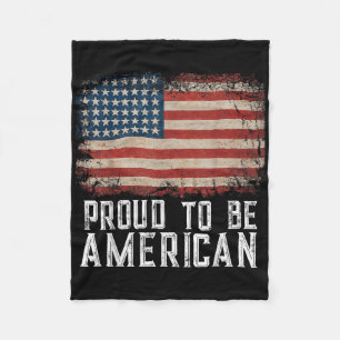 Patriotic Usa Flag Proud To Be American Citizen Ve Fleece Blanket