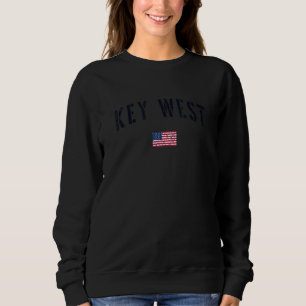 Patriotic USA Flag Stencil Key West FL Sweatshirt