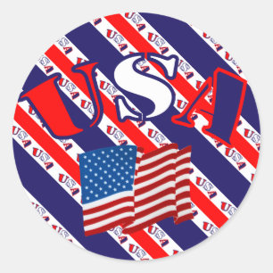 Patriotic USA Flag Sticker