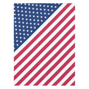Patriotic USA Flag Stripes Stars Decor Tablecloth
