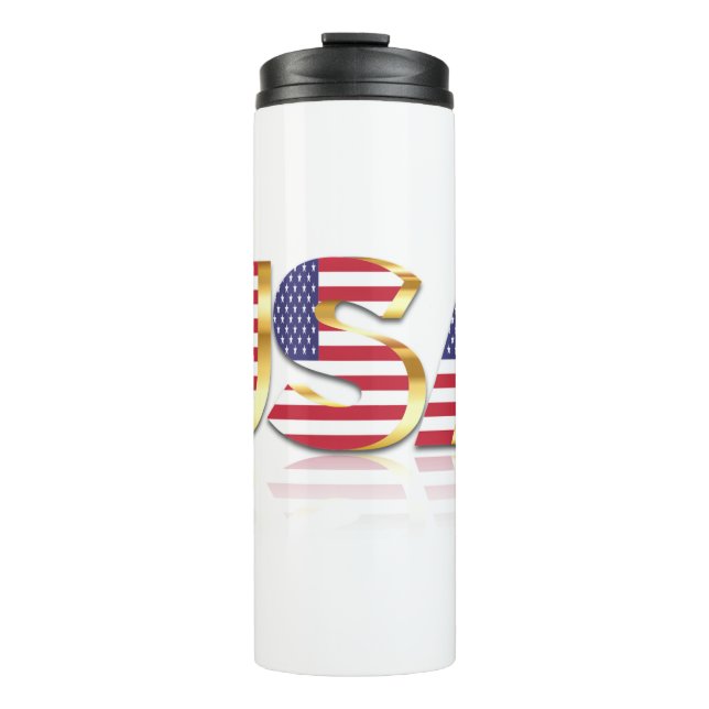 Patriotic USA Flag Thermal Tumbler (Front)