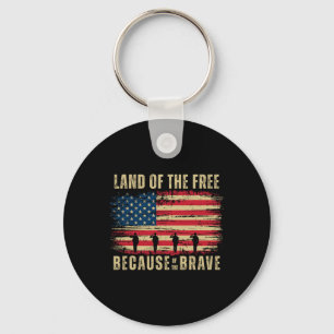 Patriotic Usa Flag U.s. Heroes Happy 4th Of July  Keychain