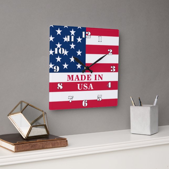 Patriotic USA Flag Wall Clock (Office)