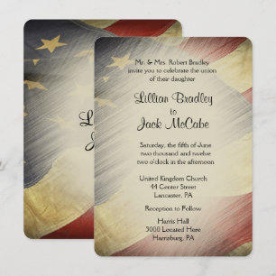 Patriotic USA Flag Wedding Invitations