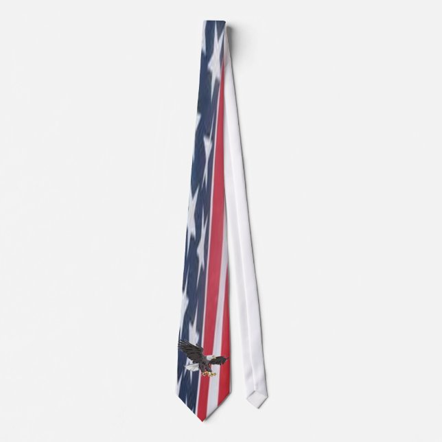 PATRIOTIC USA FLAG WITH EAGLE TIE (Front)
