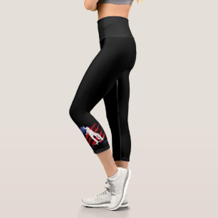 Patriotic USA Flag Women's Skateboarding Capri Leggings