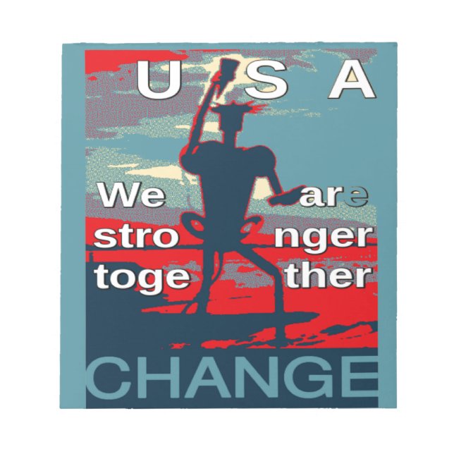 Patriotic USA Hope Graphic Art Print Design Notepad (Front)