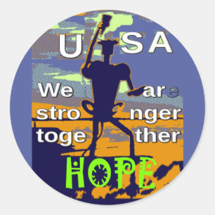 Patriotic USA Hope Graphic Classic Round Sticker
