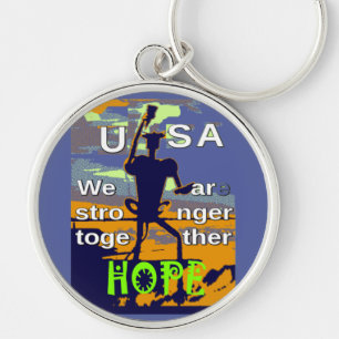 Patriotic USA Hope Graphic Keychain