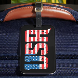 Patriotic USA in Red, White, and Blue Luggage Tag