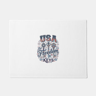 Patriotic USA Let Freedom Keys Vector Shirt Design Doormat