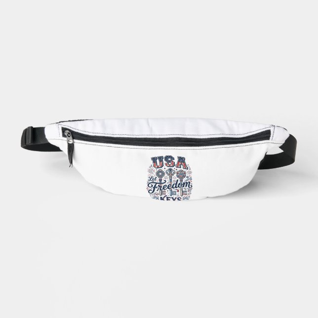 Patriotic USA Let Freedom Keys Vector Shirt Design Fanny Pack (Front)
