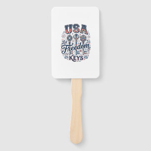 Patriotic USA Let Freedom Keys Vector Shirt Design Hand Fan