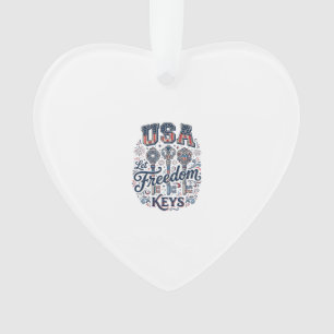 Patriotic USA Let Freedom Keys Vector Shirt Design Ornament