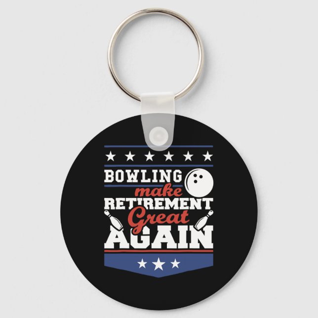 Patriotic Usa Make Bowling Great Again  Keychain (Front)