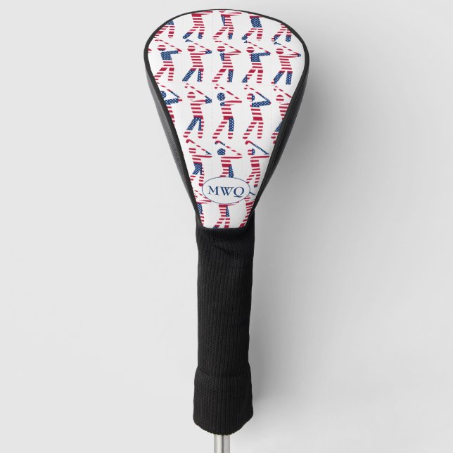 Patriotic USA Monogram DRIVER Golf Head Cover (Front)