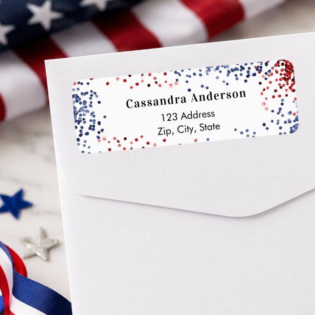 Patriotic USA red white blue return address (Creator Uploaded)