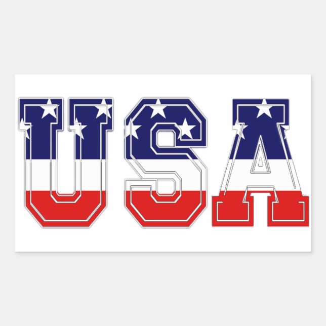 Patriotic USA Stars and Stripes Sticker (Front)