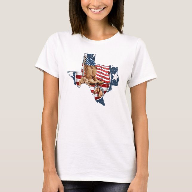 Patriotic USA Texas T-Shirt (Front)