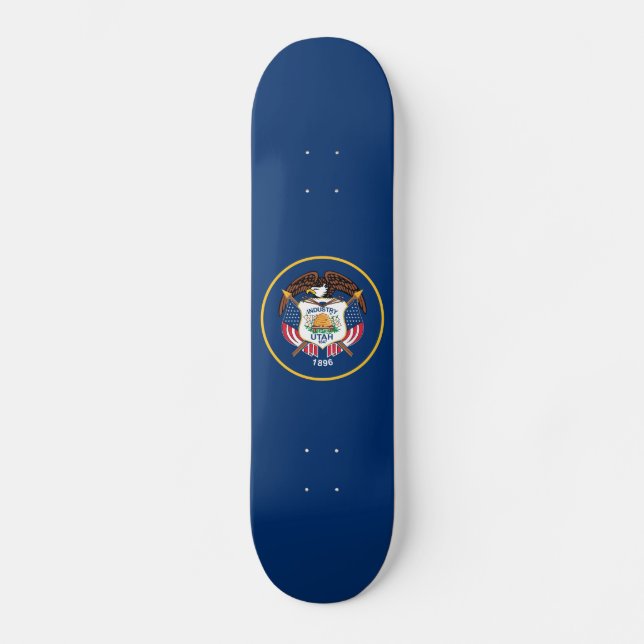 Patriotic Utah State Flag Skateboard (Front)