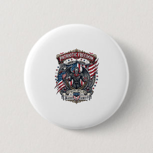 Patriotic Vampire Liberty Lord Horror Monster Patr 2 Inch Round Button