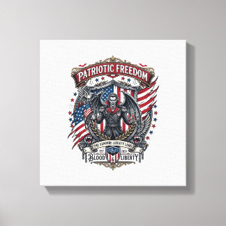 Patriotic Vampire Liberty Lord Horror Monster Patr Canvas Print