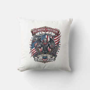 Patriotic Vampire Liberty Lord Horror Monster Patr Throw Pillow