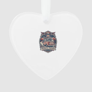 Patriotic Van Life Vector Graphic Tee_1 Ornament