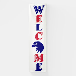 Patriotic Vertical Welcome Sign with Eagle Emblem