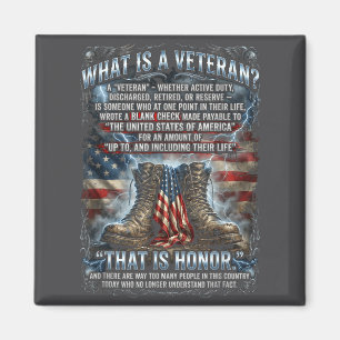 Patriotic Veteran Definition Blank Check Sacrifice Magnet