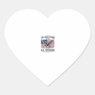 Patriotic Veteran Eagle Vintage Engraving Shirt De Heart Sticker