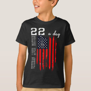 Patriotic Veteran Lives P.t.s.d 22 Day Suicide Awa T-Shirt