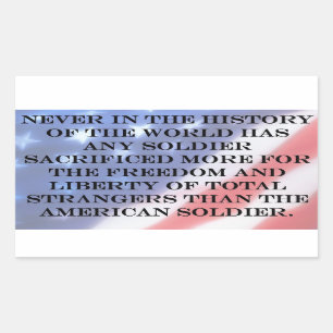 Patriotic Veteran Soldier American Flag Quote Sticker