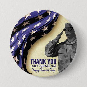Patriotic VETERANS DAY 3 Inch Round Button