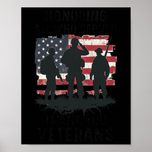 Patriotic Veterans Day Honouring All Who Served Am Poster