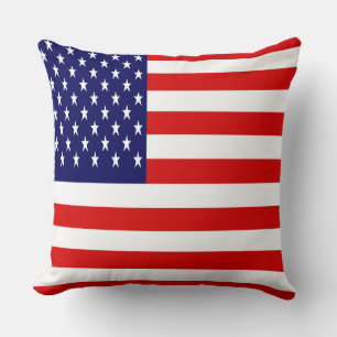 Patriotic Vibrant American Flag Throw Pillow