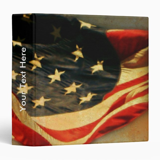 Patriotic Vintage American Flag Binder (Front/Spine)