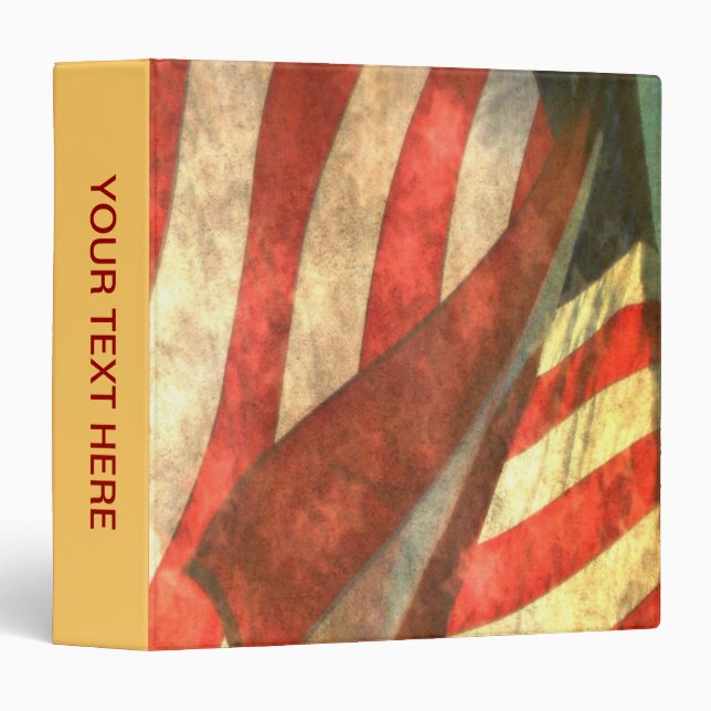Patriotic Vintage American Flag Binder (Front/Spine)