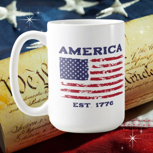 Patriotic Vintage American Flag Coffee Mug