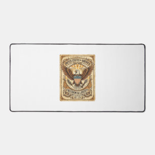 Patriotic Vintage Bald Eagle Distressed Desk Mat