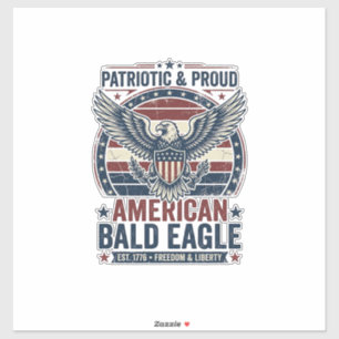 Patriotic Vintage Bald Eagle Distressed T-Shirt (3