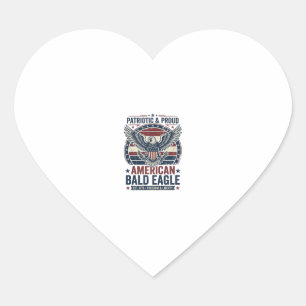 Patriotic Vintage Bald Eagle Distressed T-Shirt (3 Heart Sticker