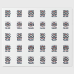 Patriotic Vintage Bald Eagle Distressed T-Shirt (3 Wrapping Paper