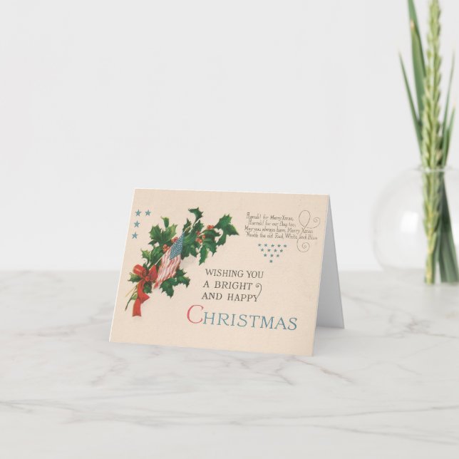 Patriotic Vintage Christmas Card (Front)