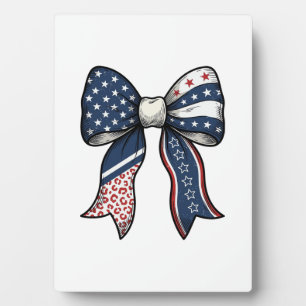 Patriotic Vintage Engraved Bow Vector Design_1 Plaque