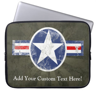 Patriotic Vintage Military USA Star Laptop Sleeve